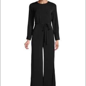Caara Long Sleeve Black Belted Jumpsuit